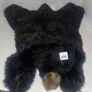 Small Plush Black Bear Animal Rug 34" New with tags